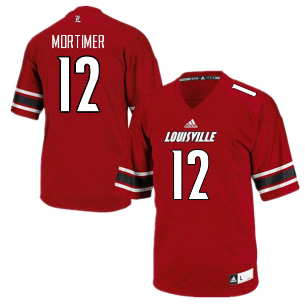 Men #12 Devaughn Mortimer Louisville Cardinals College Football Jerseys Sale-Red